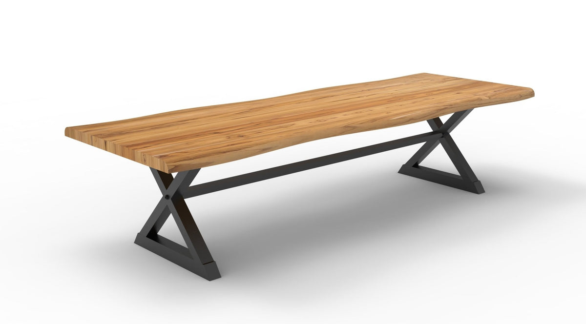 Bartholomew 120" Teak Live Edge Dining Table - Natural - snyders.furniture