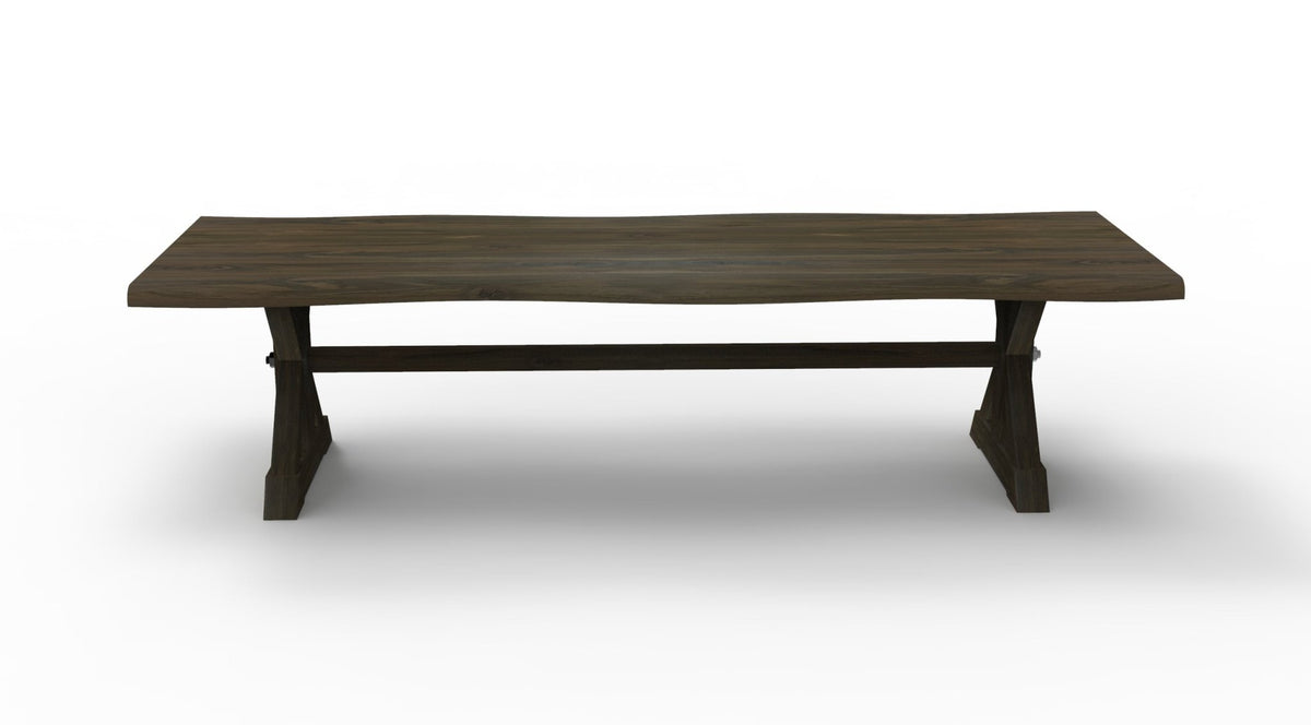 Bartholomew 120" Teak Live Edge Dining Table - Natural + Black - snyders.furniture