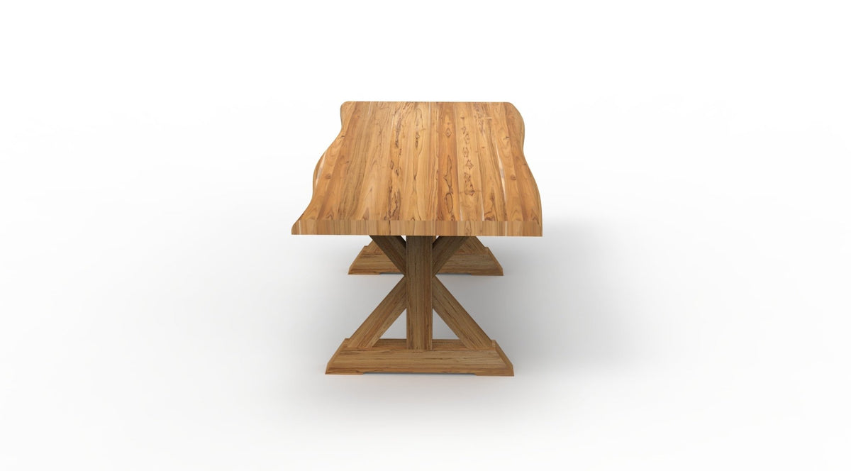 Bartholomew 72" Teak Live Edge Dining Table - Natural - snyders.furniture