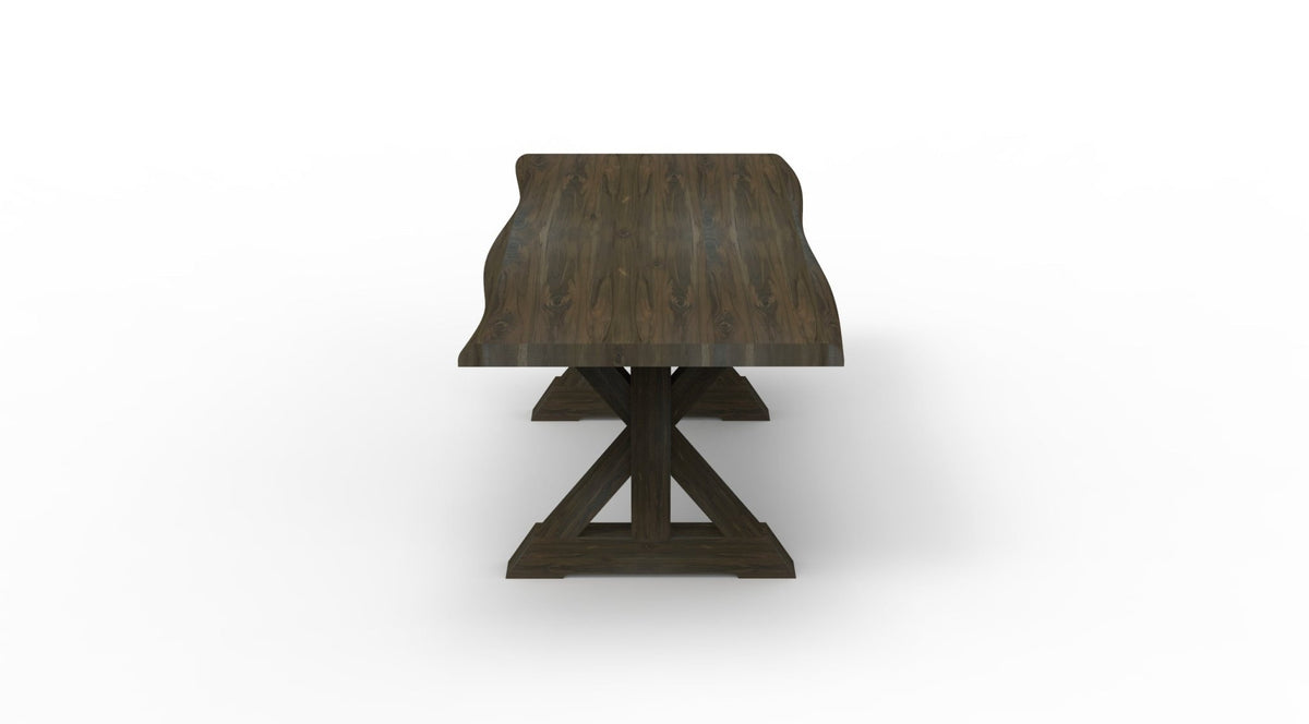 Bartholomew 72" Teak Live Edge Dining Table - Natural + Black - snyders.furniture