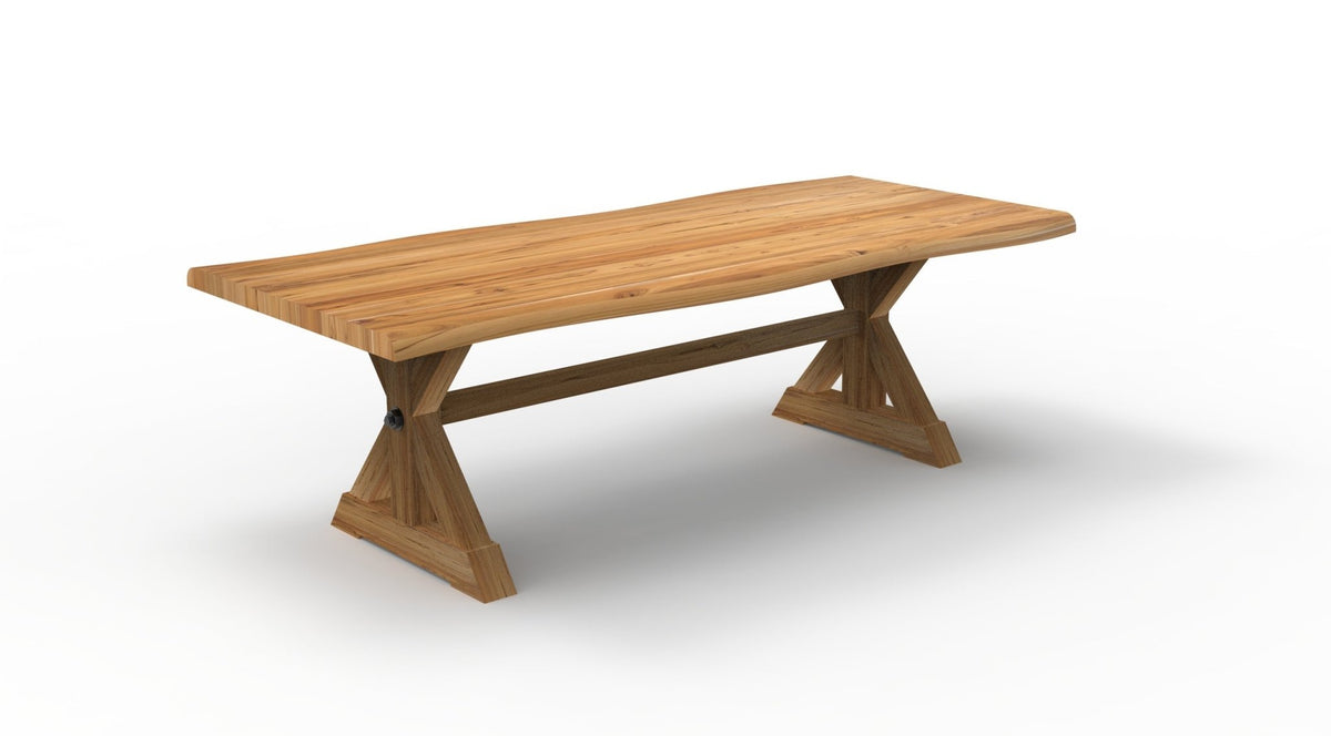 Bartholomew 96" Teak Live Edge Dining Table - Natural - snyders.furniture