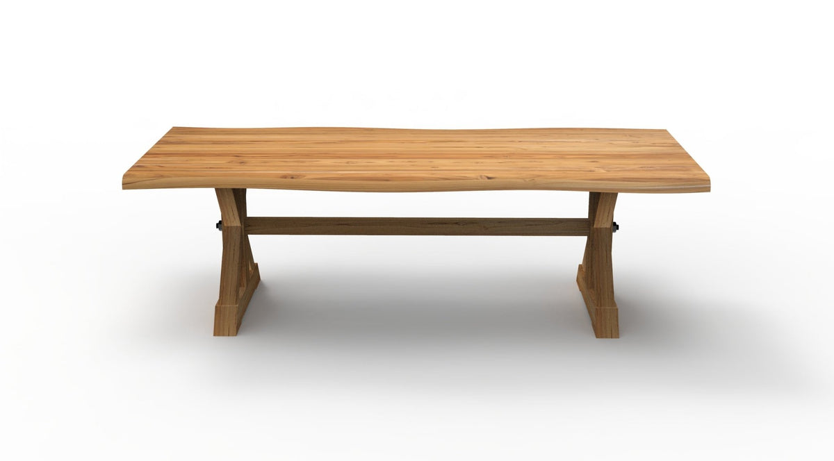 Bartholomew 96" Teak Live Edge Dining Table - Natural - snyders.furniture