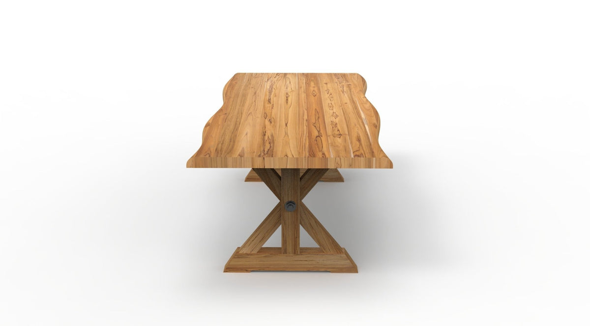 Bartholomew 96" Teak Live Edge Dining Table - Natural - snyders.furniture