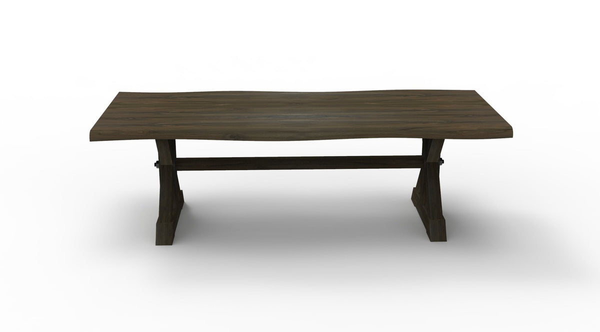 Bartholomew 96" Teak Live Edge Dining Table - Natural + Black - snyders.furniture