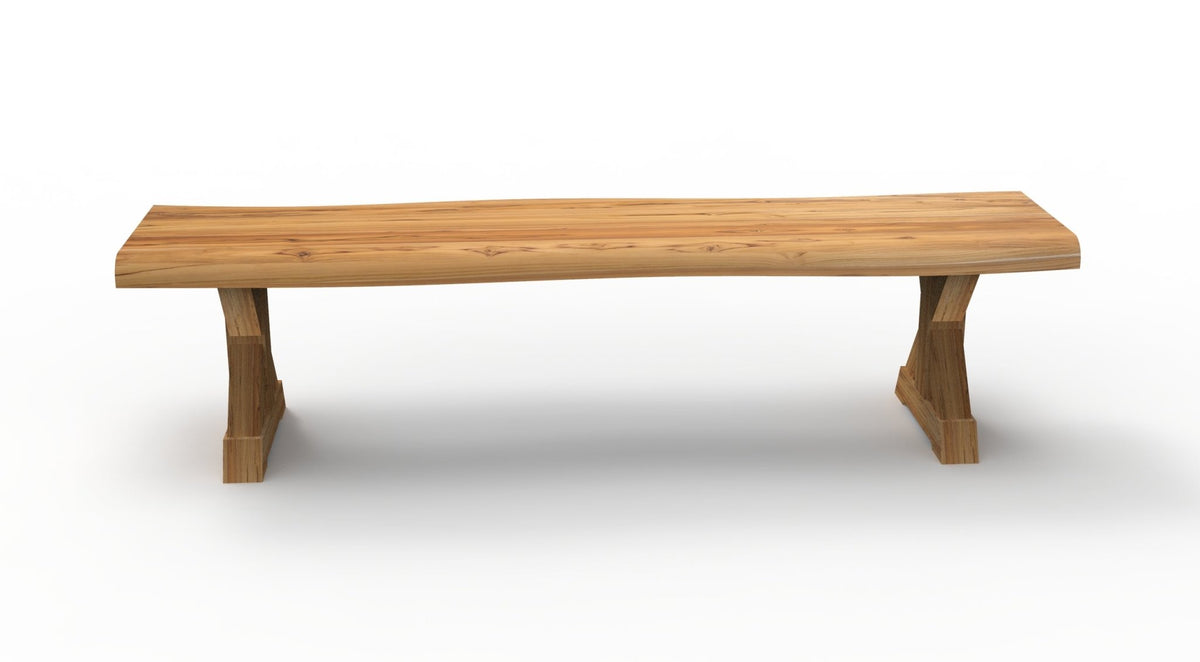 Bartholomew Teak Live Edge Dining Bench - Natural - snyders.furniture
