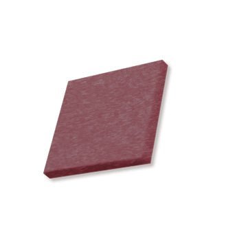 Burgundy poly lumber sample square in a deep wine red with a textured woodgrain surface