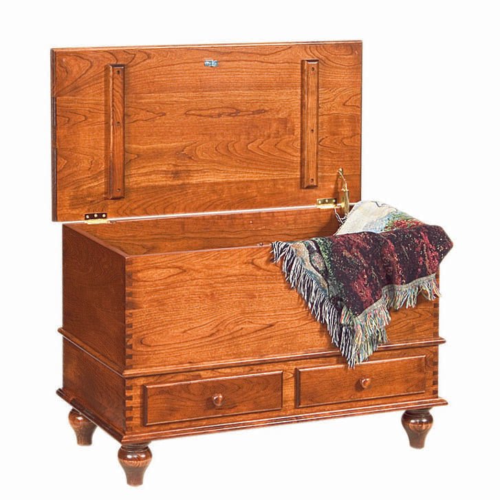 Carriage House Deep Storage Chest w/ Tulip Foot - Cherry - snyders.furniture