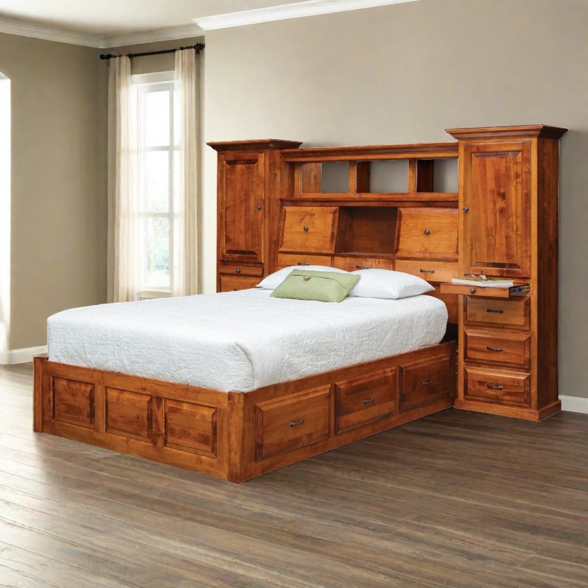 Eden Amish Solid Wood Headboard Wall Unit - snyders.furniture