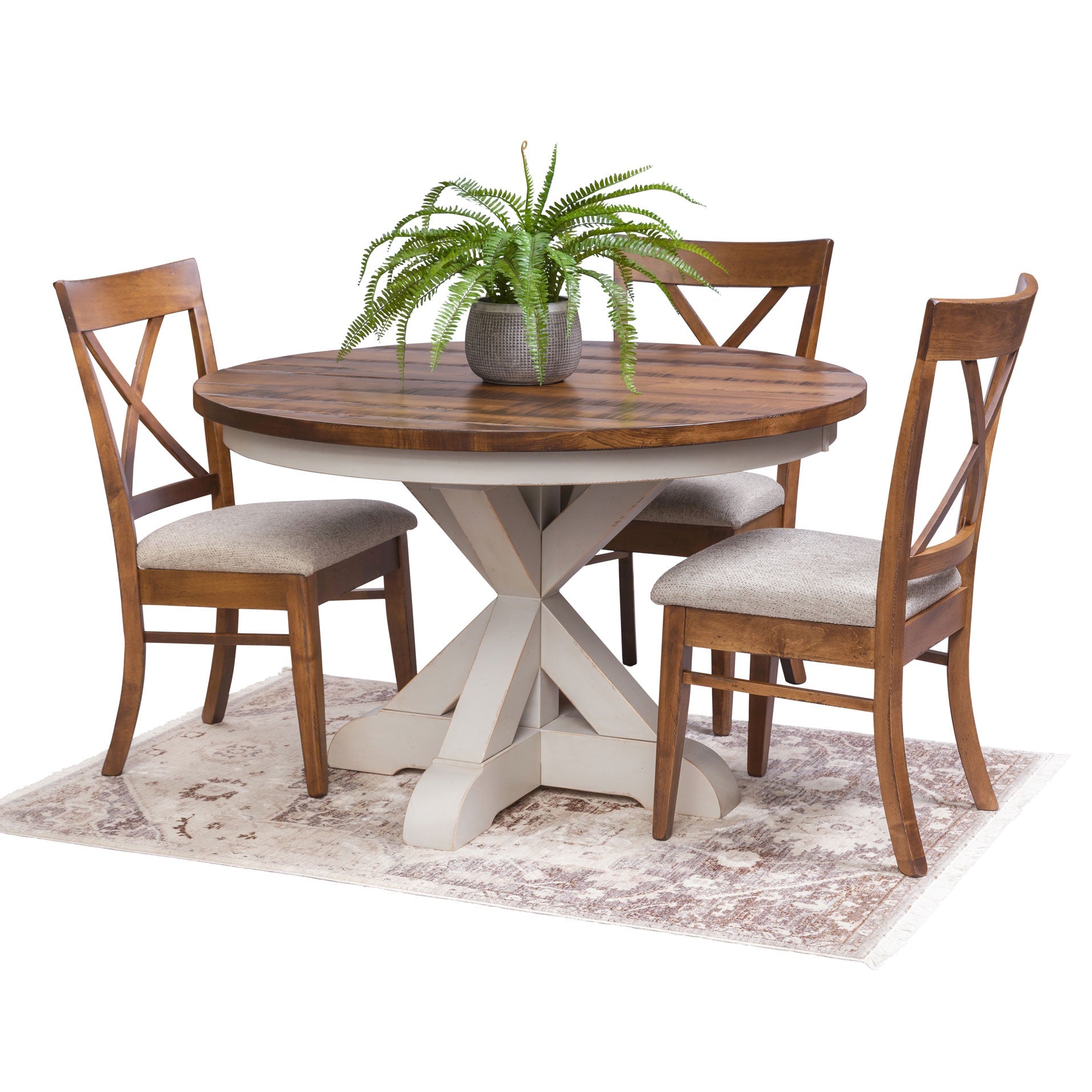 Hudson Round Expandable Amish Solid Wood Pedestal Table - snyders.furniture