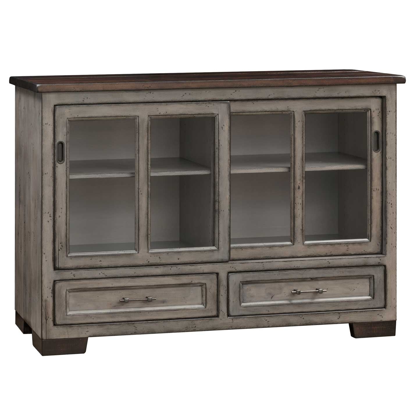 Hudson Amish Solid Wood Sliding Glass Door Server - snyders.furniture
