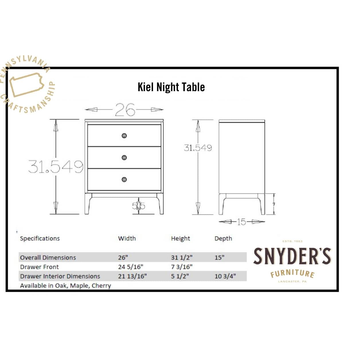 Kiel Bedside Chest - snyders.furniture