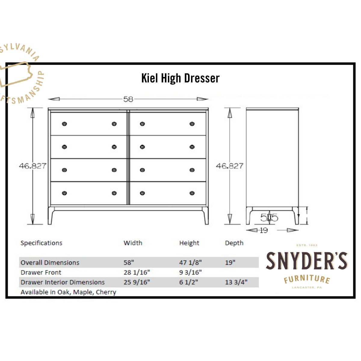 Kiel High Dresser - snyders.furniture