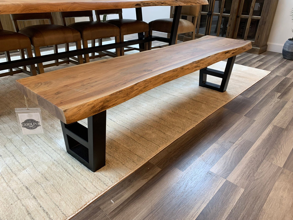 Malcolm 72" Acacia Live Edge Dining Bench - Natural - snyders.furniture