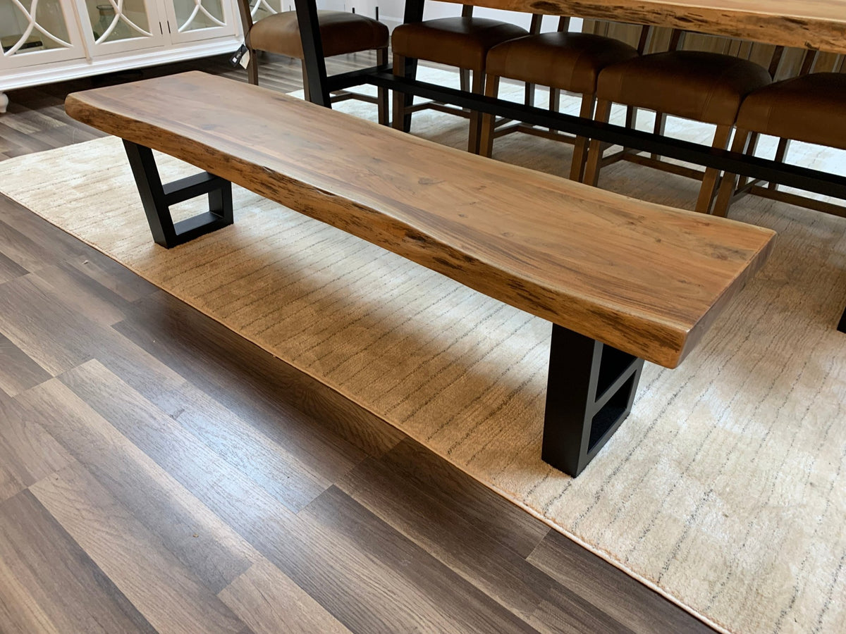 Malcolm 72" Acacia Live Edge Dining Bench - Natural - snyders.furniture