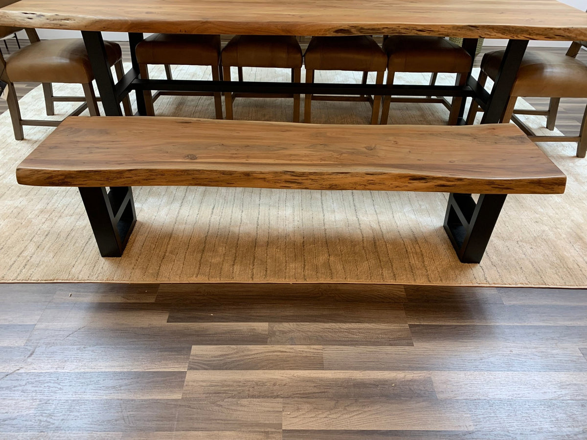 Malcolm 72" Acacia Live Edge Dining Bench - Natural - snyders.furniture
