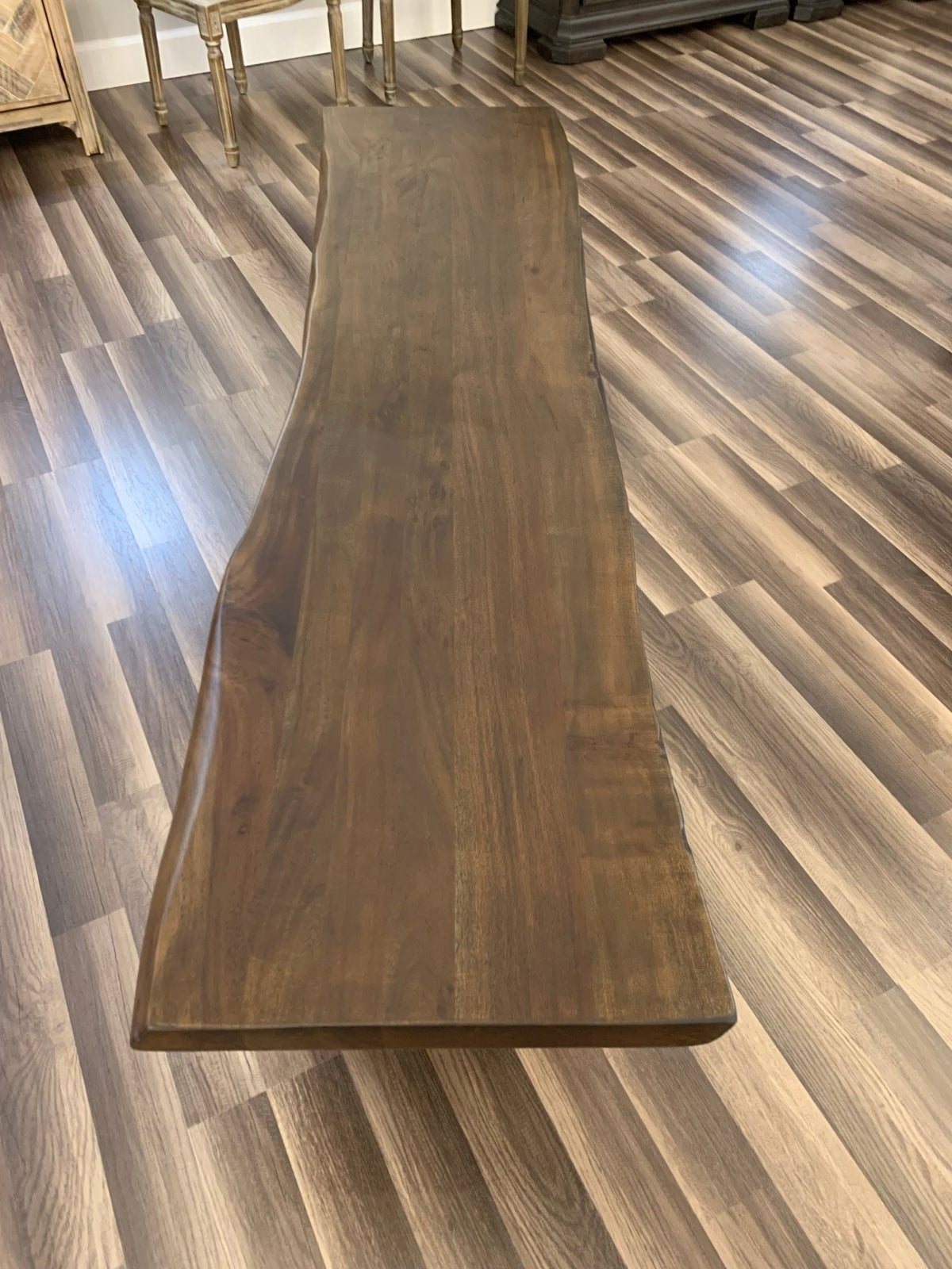 Malcolm 72" Acacia Live Edge Dining Bench - Natural + Black - snyders.furniture