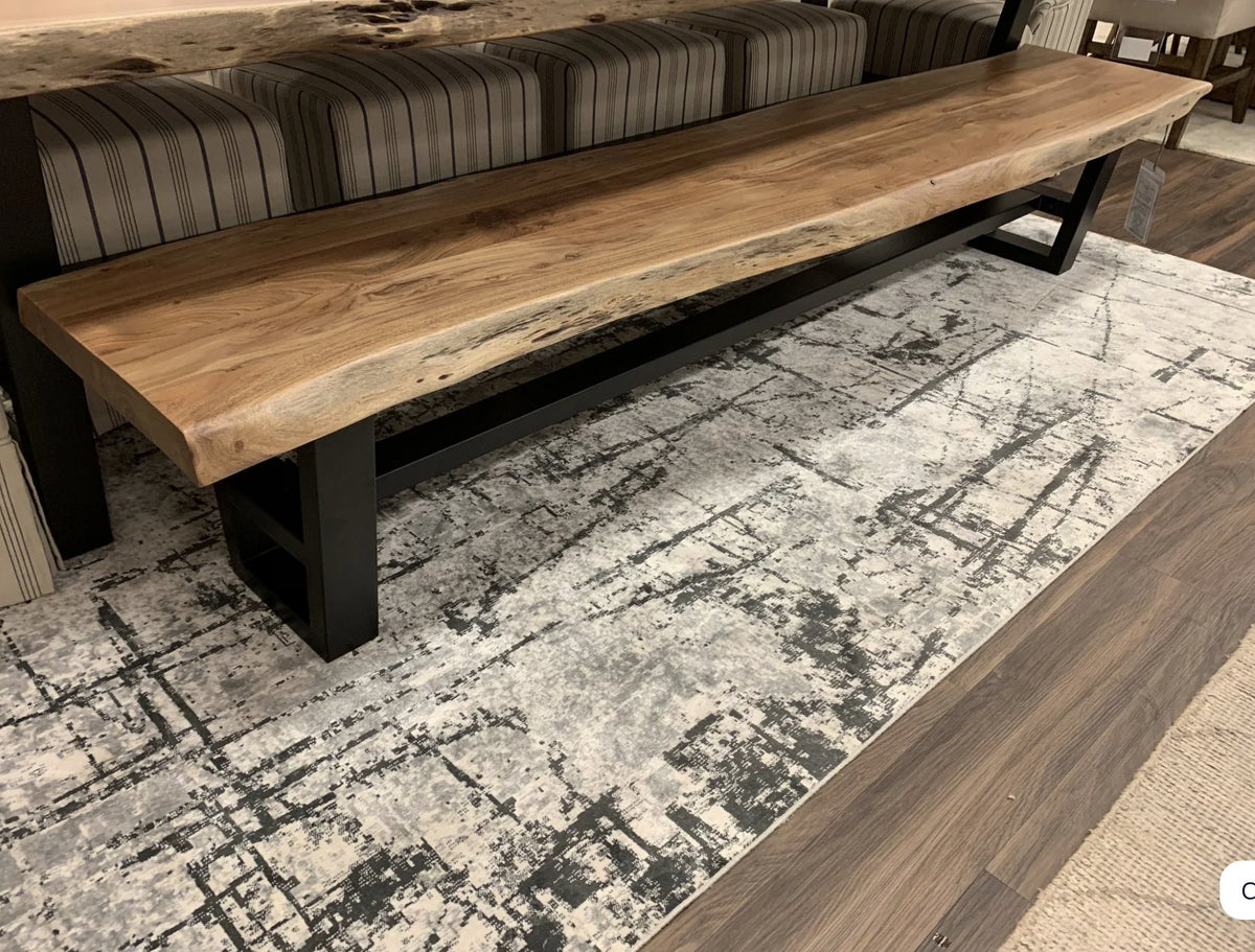 Malcolm 96" Acacia Live Edge Dining Bench - Natural - snyders.furniture