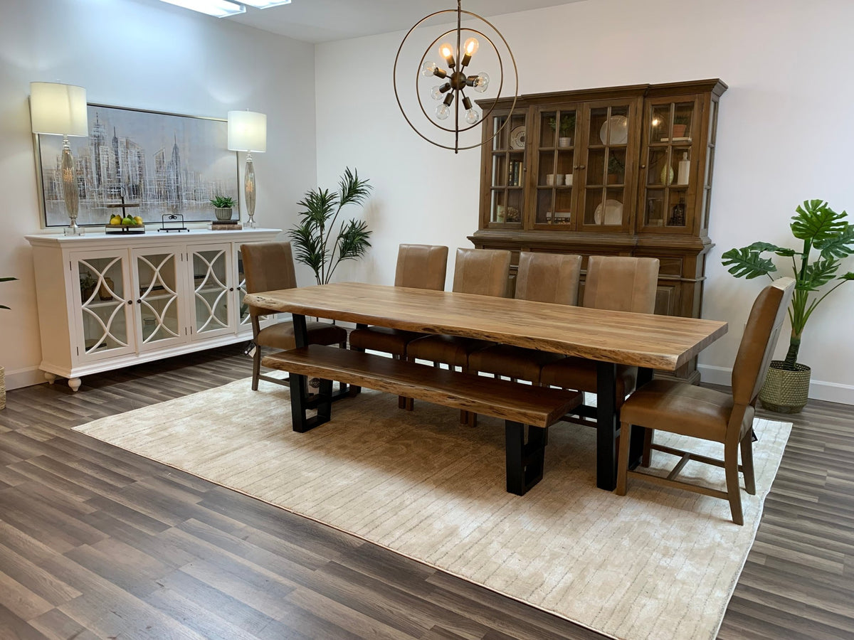 Malcolm Acacia 108" Live Edge Dining Table - Natural - snyders.furniture