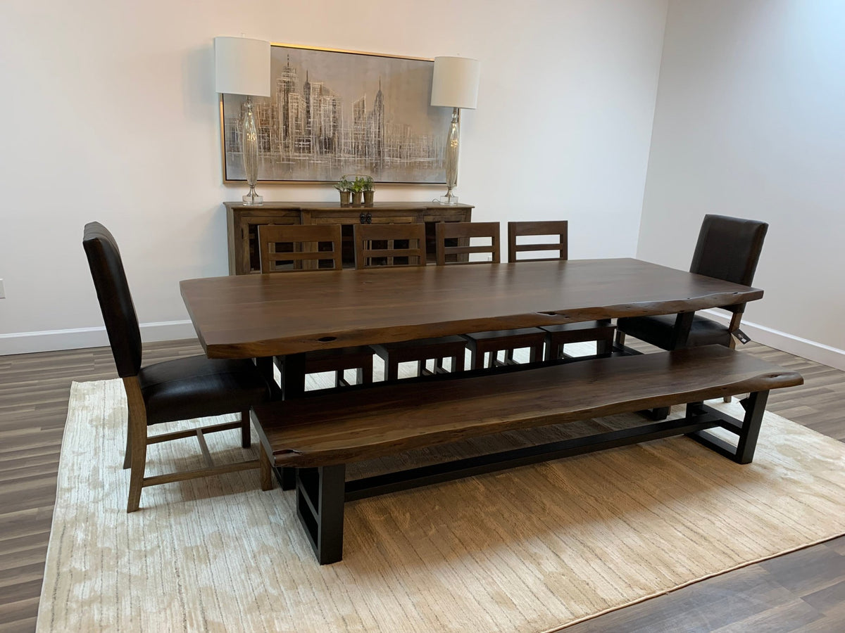 Malcolm Acacia 108" Live Edge Dining Table - Natural + Black - snyders.furniture