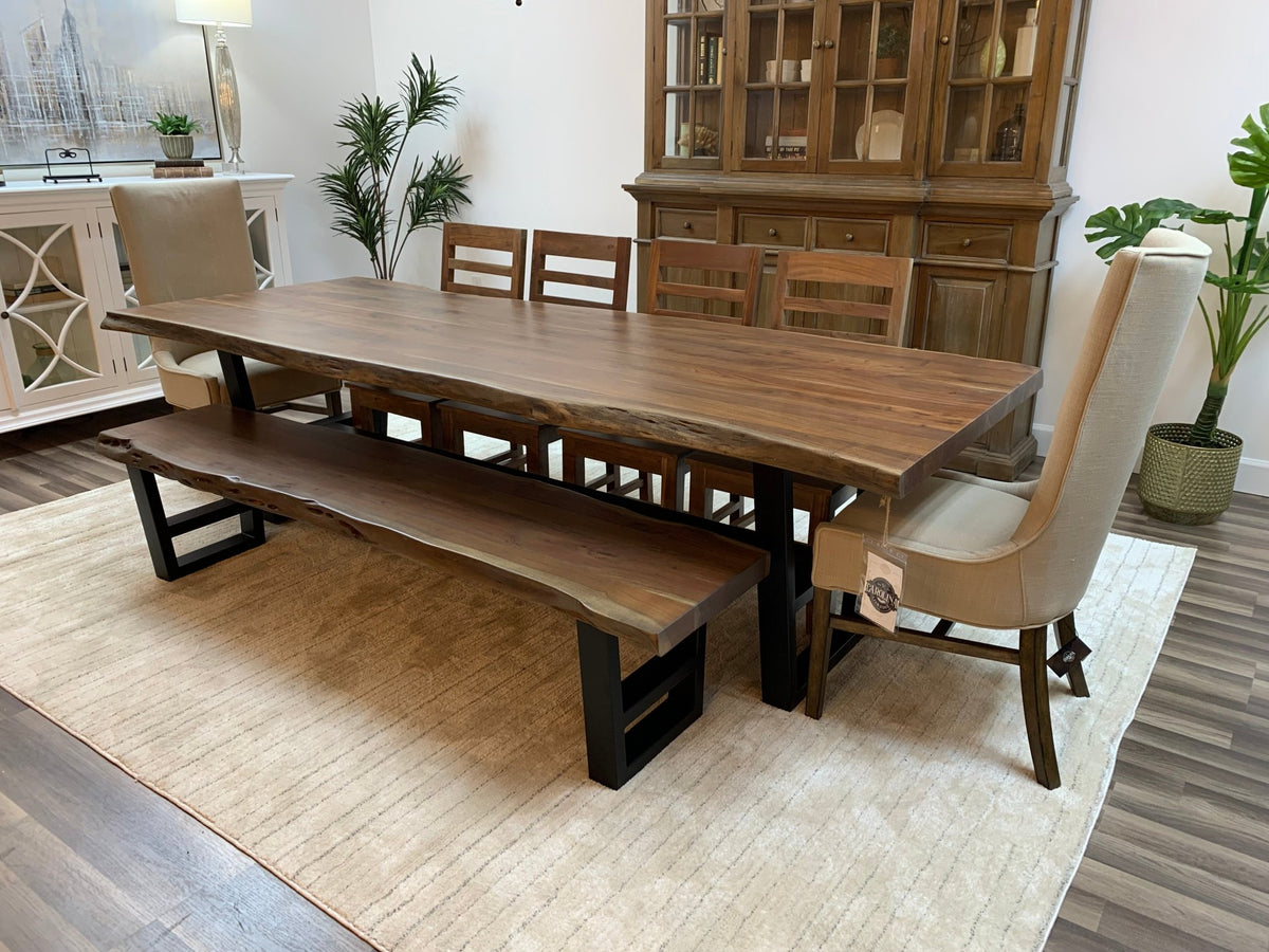 Malcolm Acacia 108" Live Edge Dining Table - Natural + Gray - snyders.furniture
