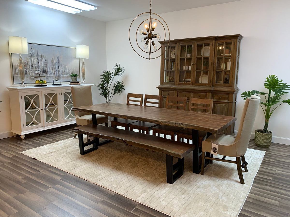 Malcolm Acacia 108" Live Edge Dining Table - Natural + Gray - snyders.furniture