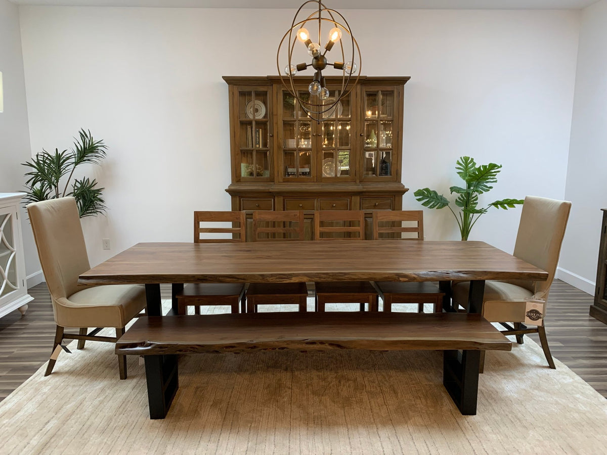 Malcolm Acacia 108" Live Edge Dining Table - Natural + Gray - snyders.furniture