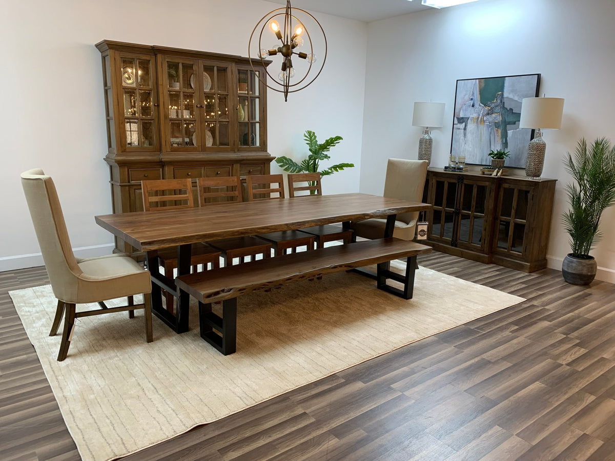 Malcolm Acacia 108" Live Edge Dining Table - Natural + Gray - snyders.furniture