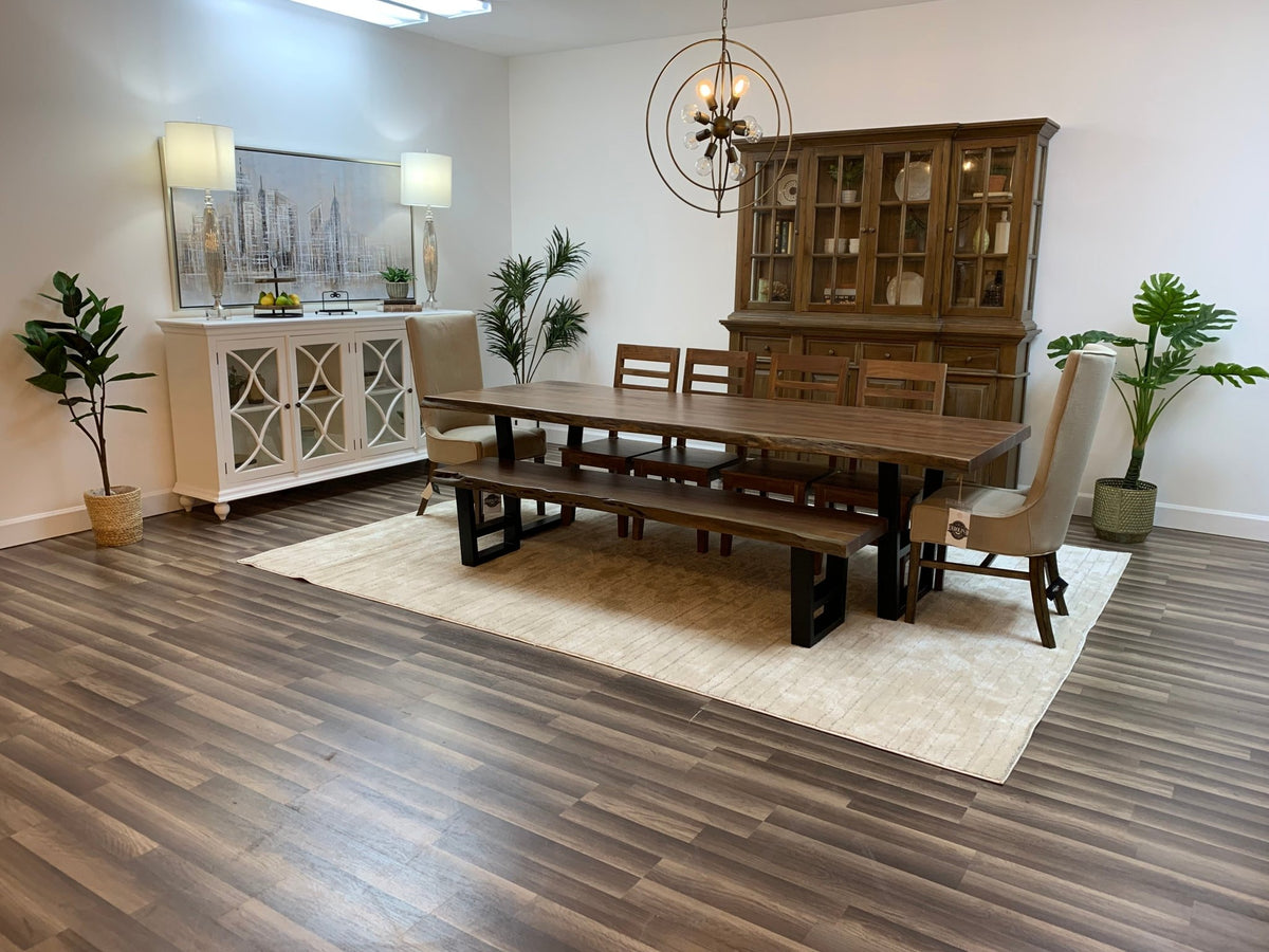 Malcolm Acacia 108" Live Edge Dining Table - Natural + Gray - snyders.furniture