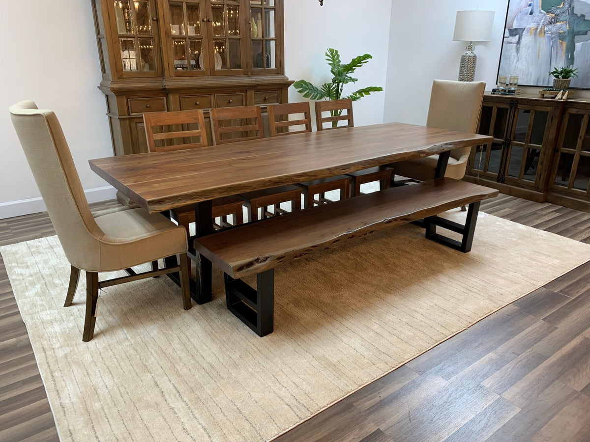 Malcolm Acacia 108" Live Edge Dining Table - Natural + Gray - snyders.furniture