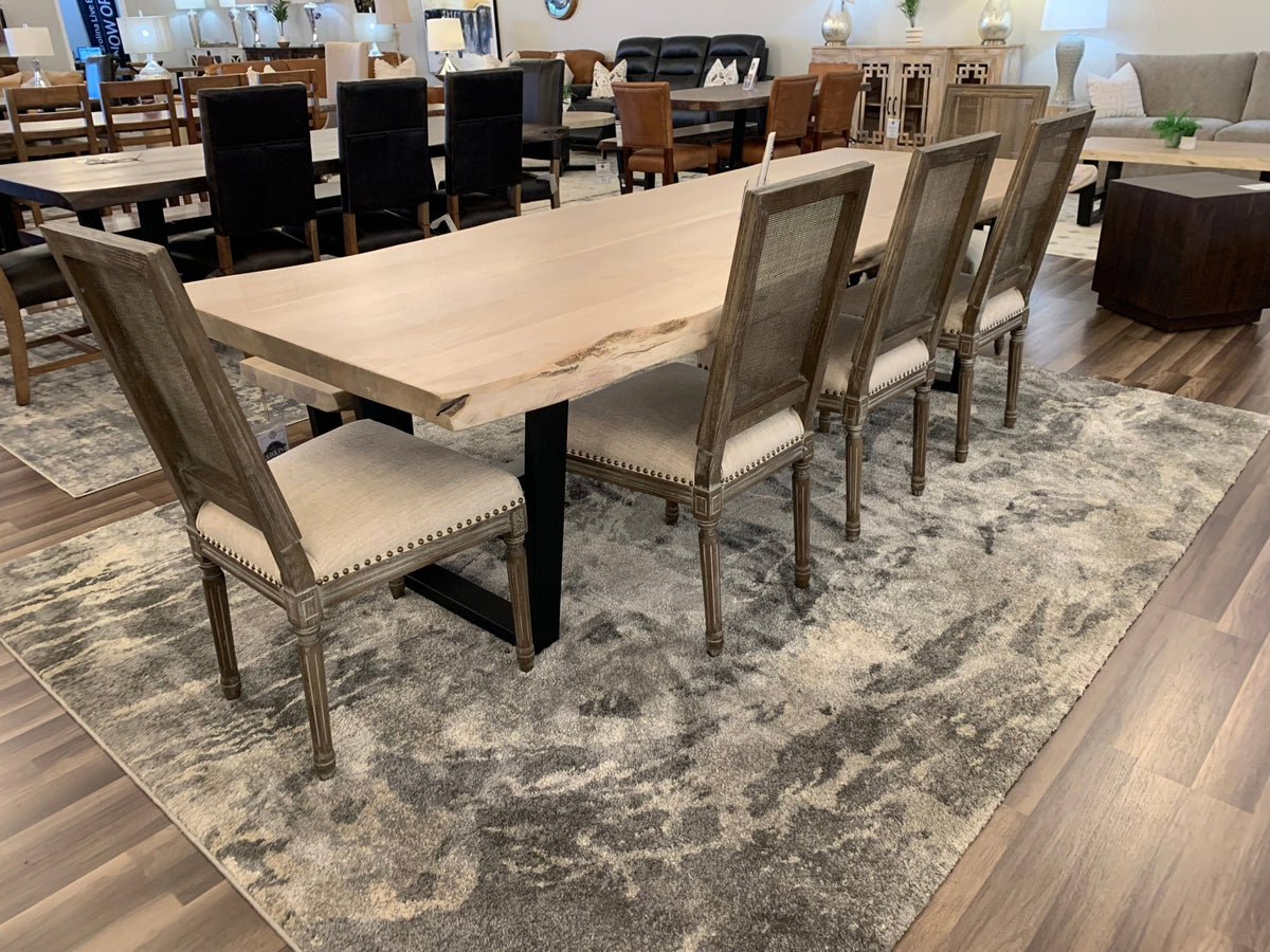 Malcolm Acacia 108' Live Edge Dining Table - New White Wash - snyders.furniture