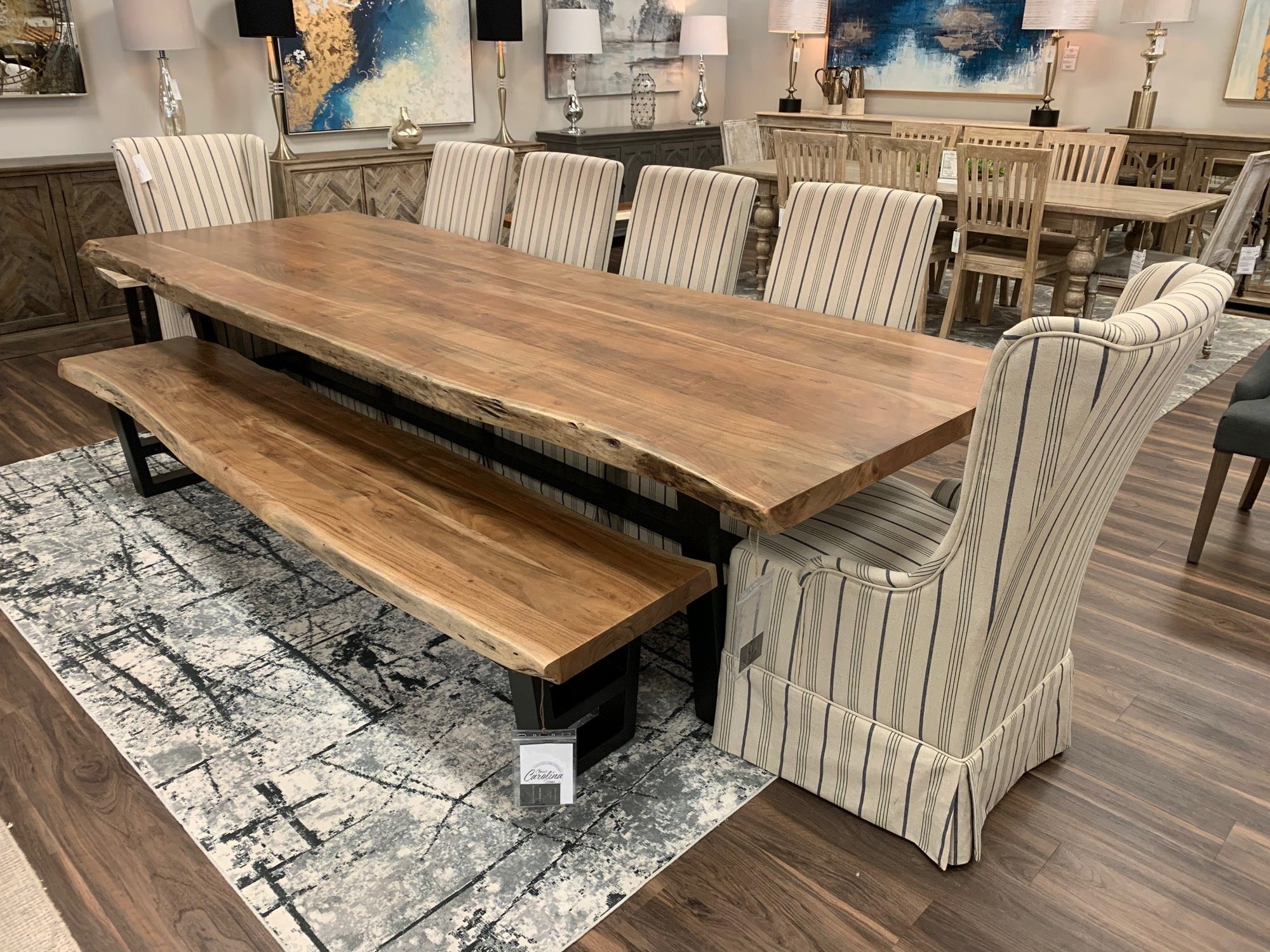 Malcolm Acacia 120" Live Edge Dining Table - Natural - snyders.furniture