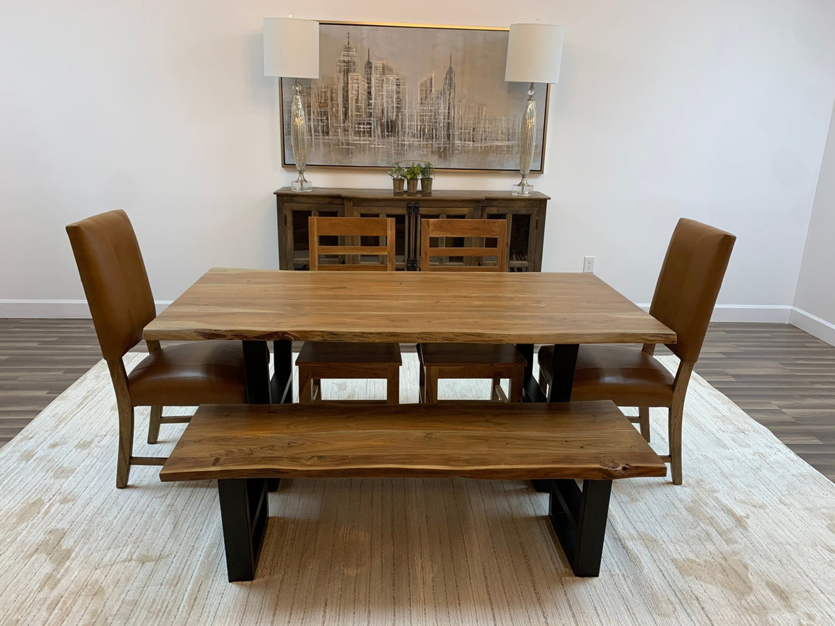 Malcolm Acacia 72" Live Edge Dining Table - Natural - snyders.furniture