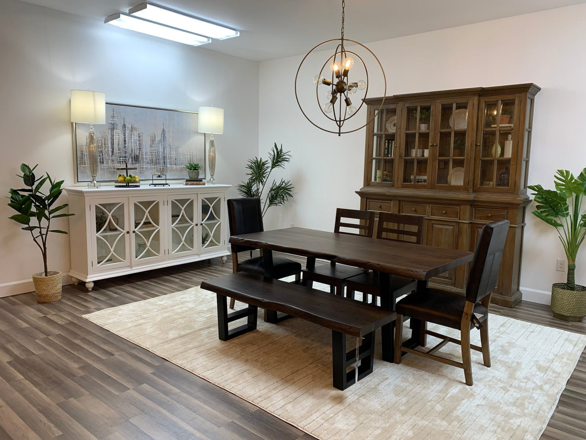 Malcolm Acacia 72" Live Edge Dining Table - Natural + Black - snyders.furniture