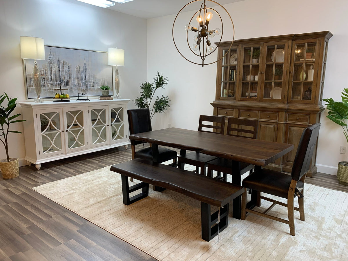 Malcolm Acacia 72" Live Edge Dining Table - Natural + Black - snyders.furniture