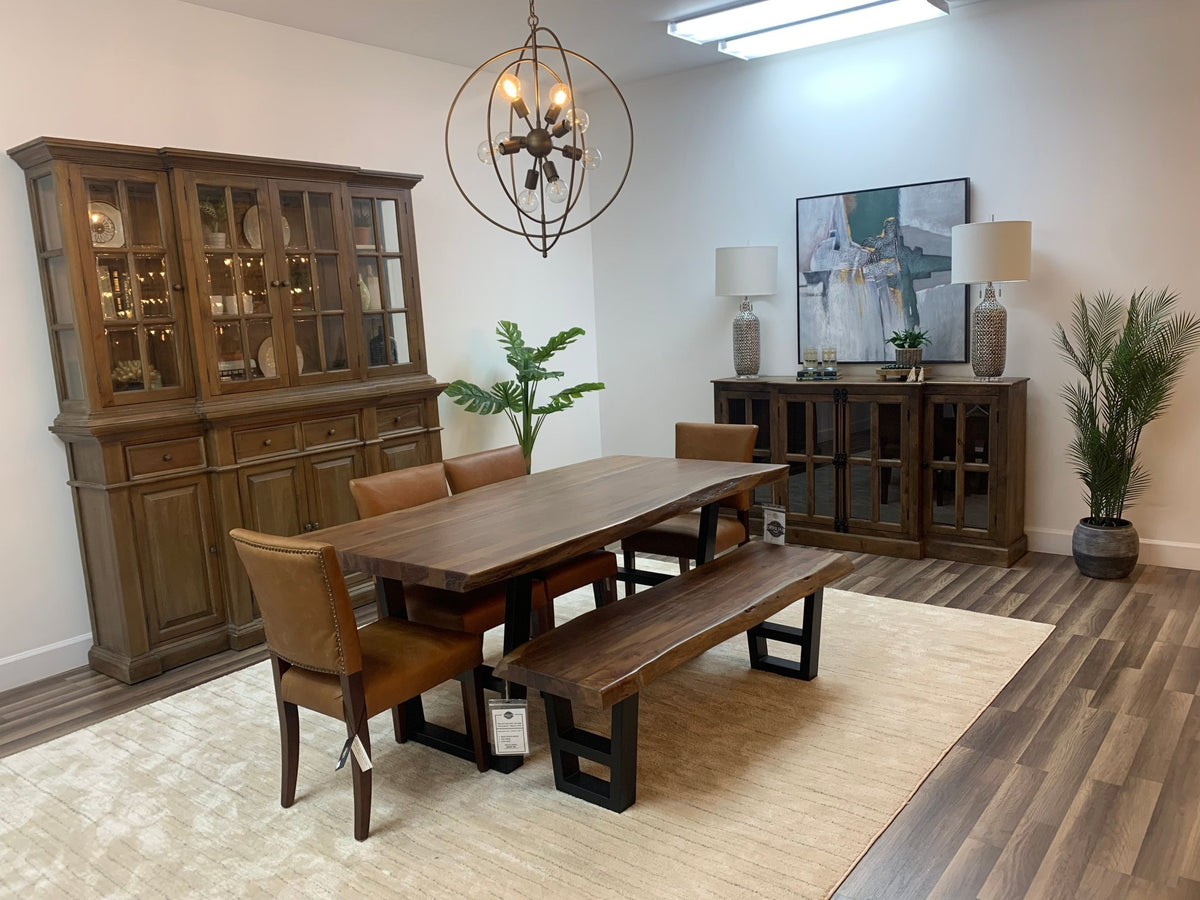 Malcolm Acacia 72" Live Edge Dining Table - Natural + Gray - snyders.furniture