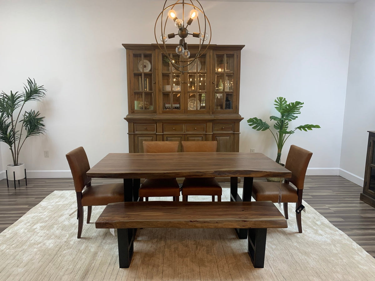 Malcolm Acacia 72" Live Edge Dining Table - Natural + Gray - snyders.furniture