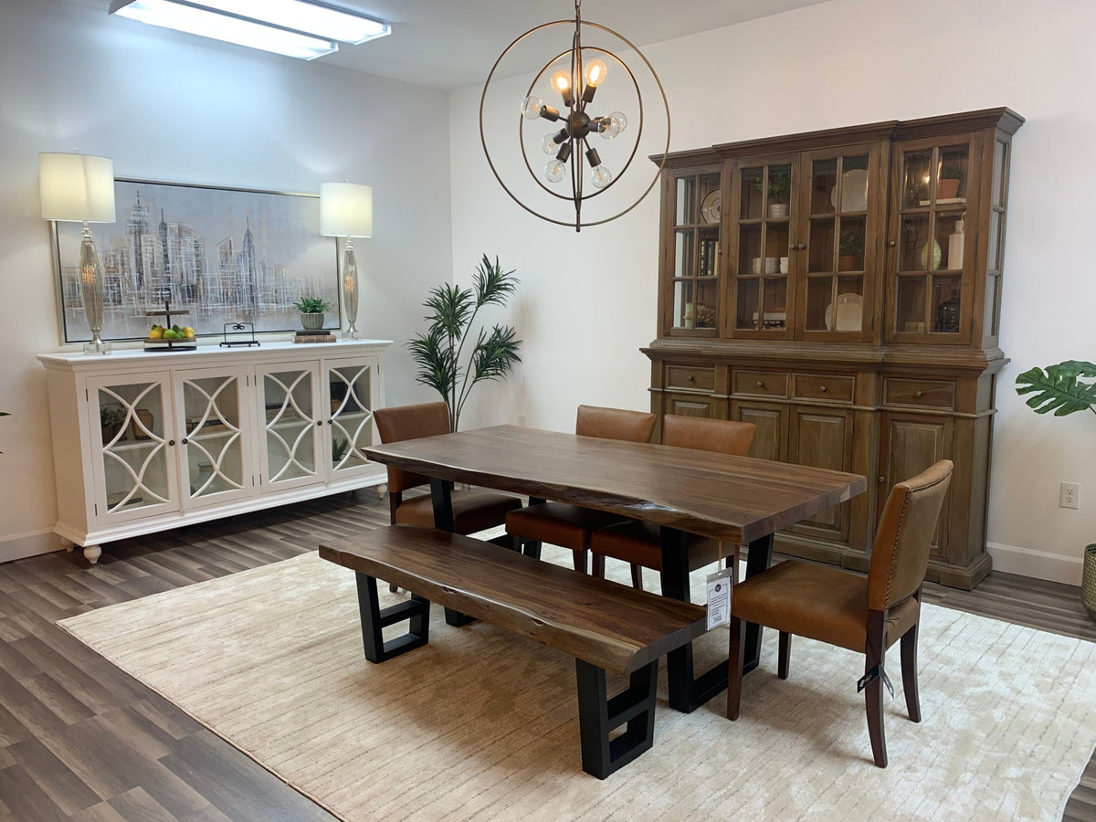 Malcolm Acacia 72" Live Edge Dining Table - Natural + Gray - snyders.furniture