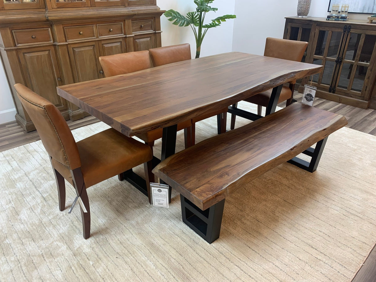 Malcolm Acacia 72" Live Edge Dining Table - Natural + Gray - snyders.furniture