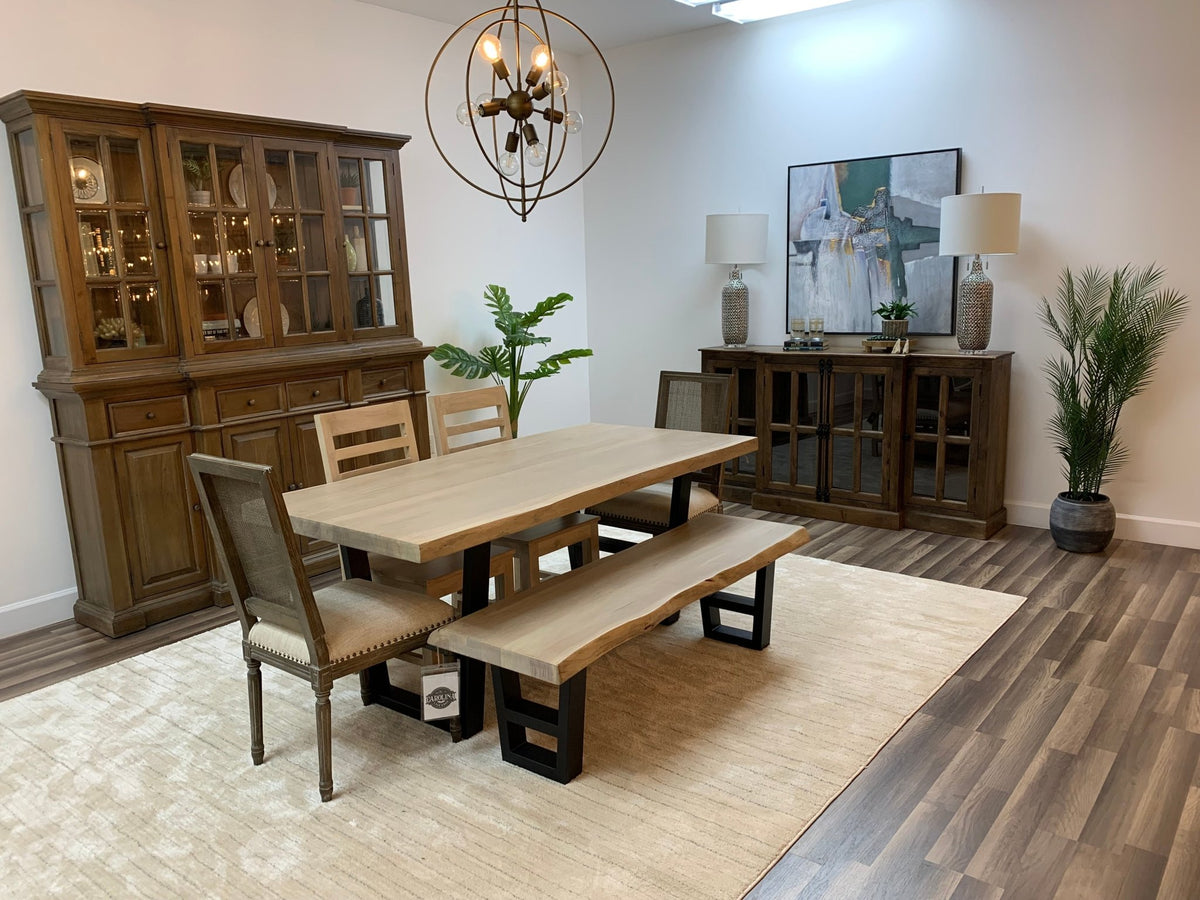 Malcolm Acacia 72' Live Edge Dining Table - New White Wash - snyders.furniture