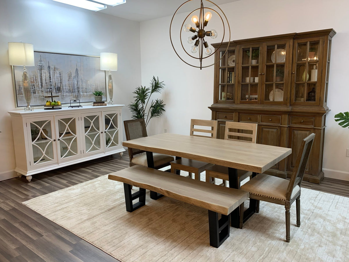 Malcolm Acacia 72' Live Edge Dining Table - New White Wash - snyders.furniture