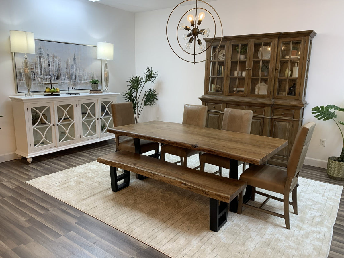 Malcolm Acacia 84" Live Edge Dining Table - Natural - snyders.furniture