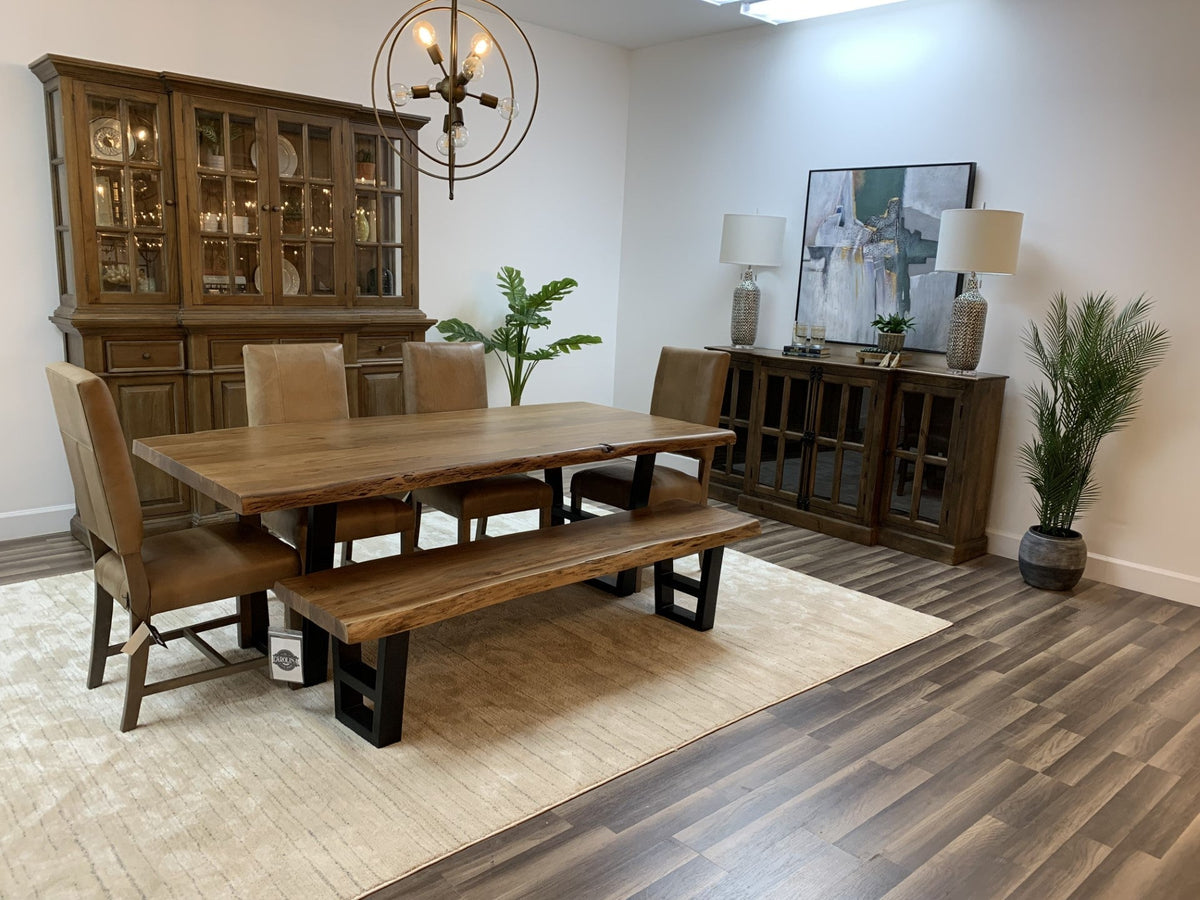Malcolm Acacia 84" Live Edge Dining Table - Natural - snyders.furniture