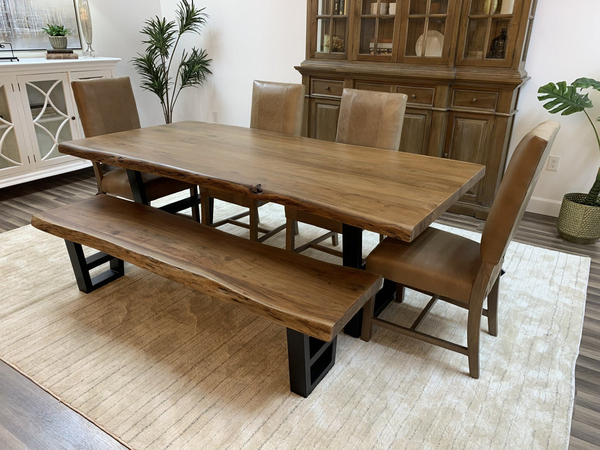 Malcolm Acacia 84" Live Edge Dining Table - Natural - snyders.furniture