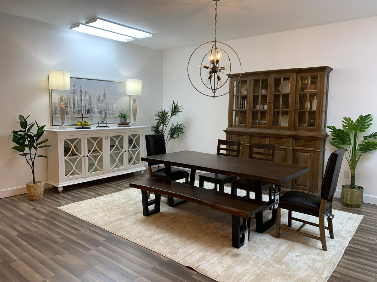 Malcolm Acacia 84" Live Edge Dining Table - Natural + Black - snyders.furniture