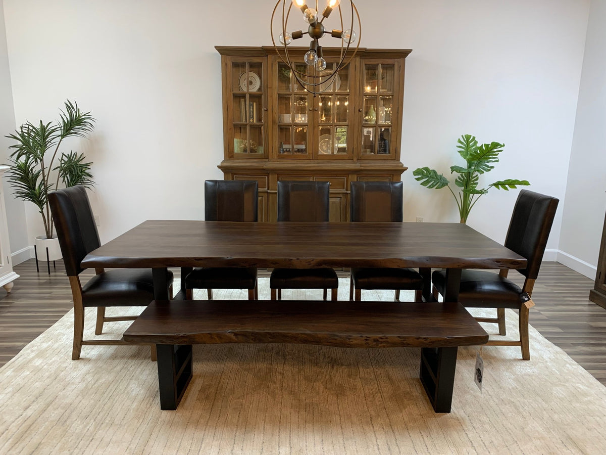Malcolm Acacia 96" Live Edge Dining Table - Natural + Black - snyders.furniture