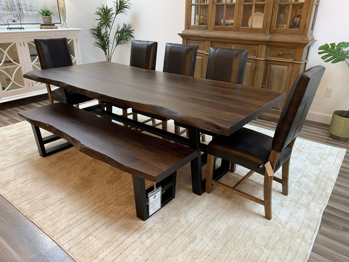 Malcolm Acacia 96" Live Edge Dining Table - Natural + Black - snyders.furniture