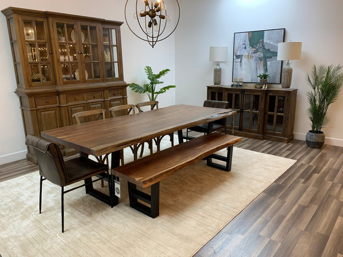 Malcolm Acacia 96" Live Edge Dining Table - Natural + Gray - snyders.furniture