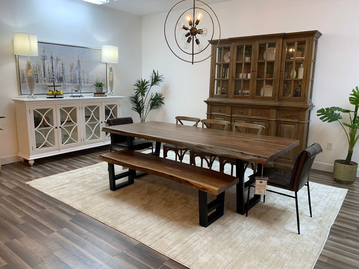 Malcolm Acacia 96" Live Edge Dining Table - Natural + Gray - snyders.furniture