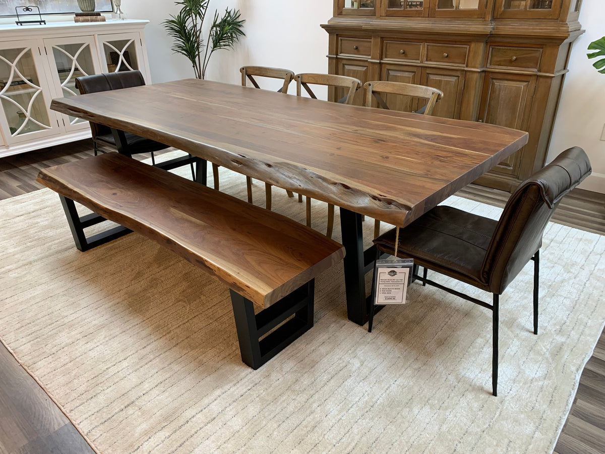 Malcolm Acacia 96" Live Edge Dining Table - Natural + Gray - snyders.furniture