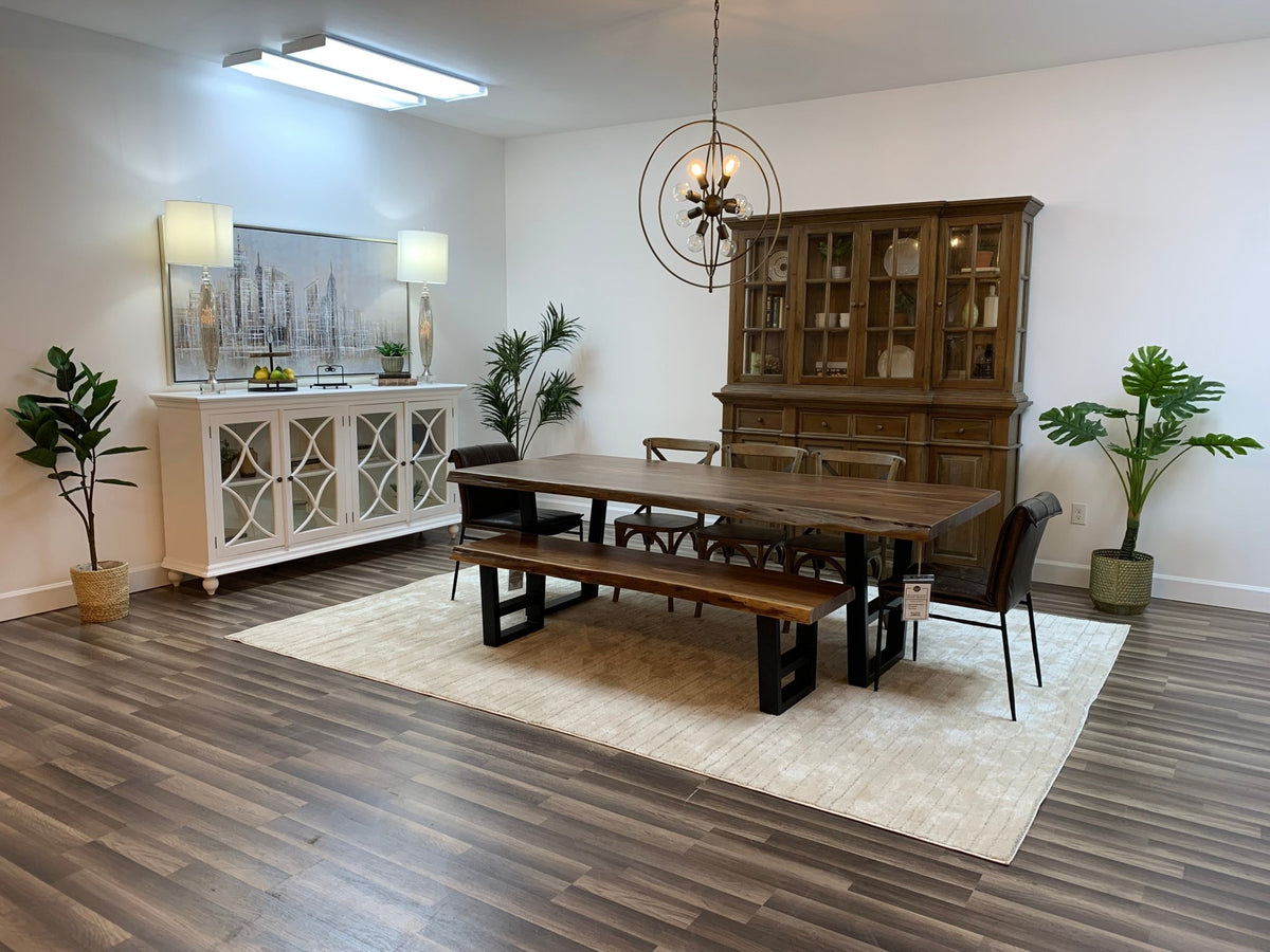 Malcolm Acacia 96" Live Edge Dining Table - Natural + Gray - snyders.furniture